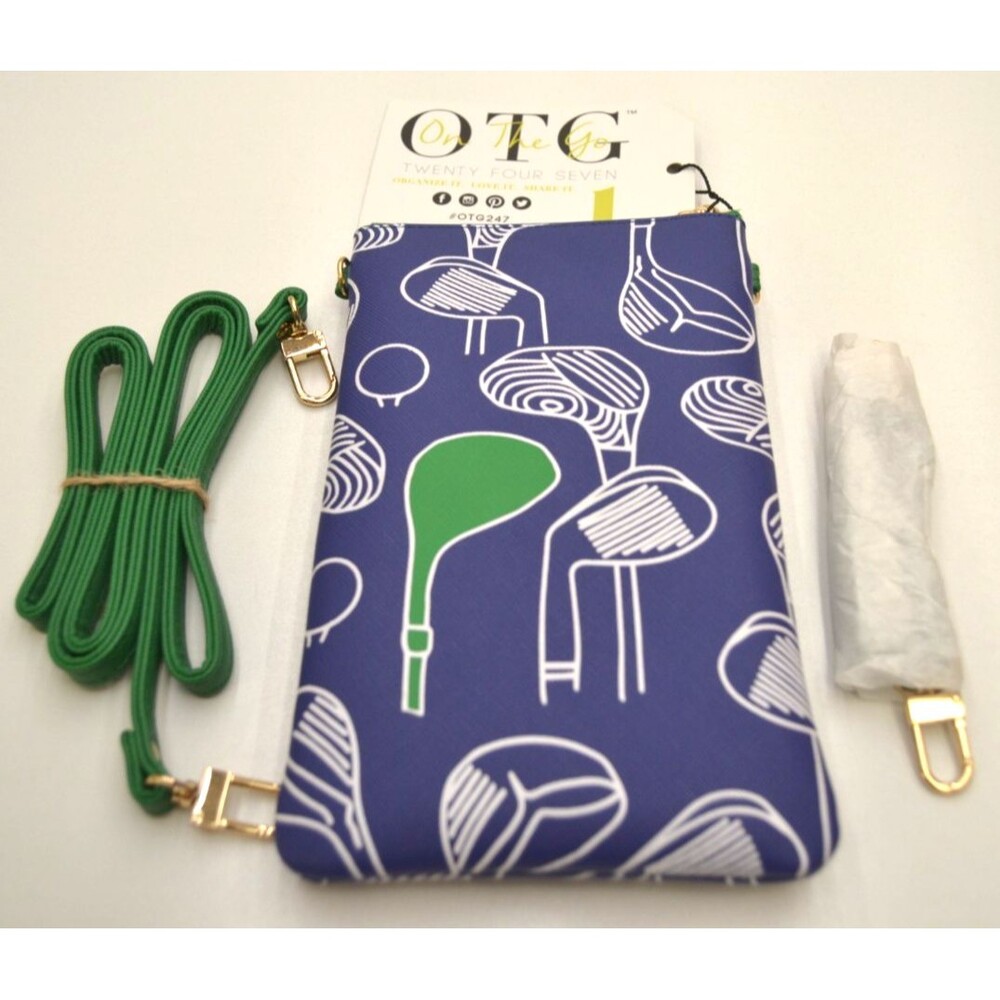 On the Go Twenty Four Seven Zip Crossbody Wristlet #1 Golf Theme Phone